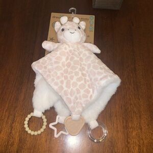 Dream Gro Giraffe Security Baby Blanket Activity Blankie Teether Plush Dreamgro